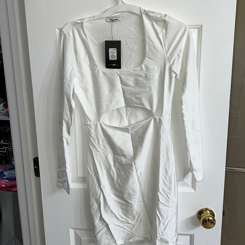 White open front dress XL
